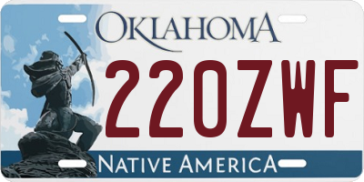 OK license plate 220ZWF