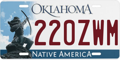 OK license plate 220ZWM