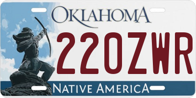 OK license plate 220ZWR