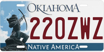 OK license plate 220ZWZ