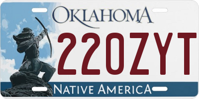 OK license plate 220ZYT