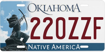 OK license plate 220ZZF