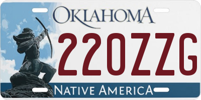 OK license plate 220ZZG