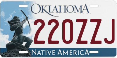 OK license plate 220ZZJ