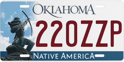 OK license plate 220ZZP