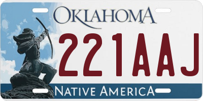 OK license plate 221AAJ