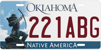 OK license plate 221ABG