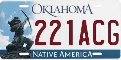 OK license plate 221ACG