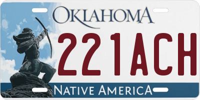 OK license plate 221ACH