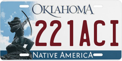 OK license plate 221ACI