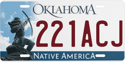 OK license plate 221ACJ