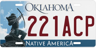 OK license plate 221ACP