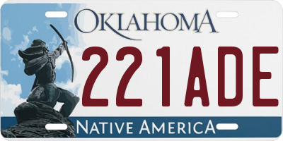 OK license plate 221ADE