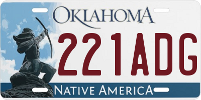 OK license plate 221ADG