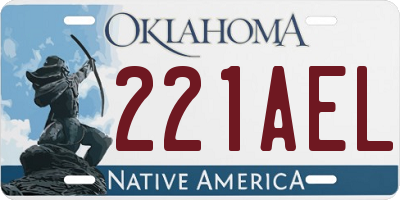 OK license plate 221AEL