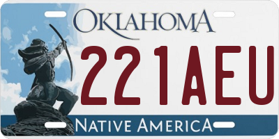 OK license plate 221AEU
