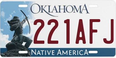 OK license plate 221AFJ