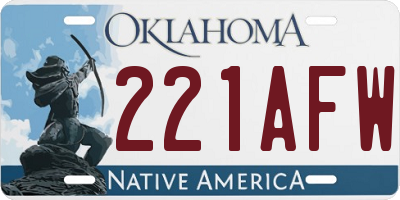 OK license plate 221AFW