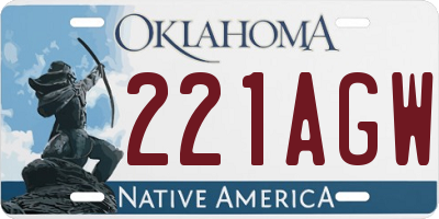 OK license plate 221AGW