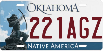 OK license plate 221AGZ