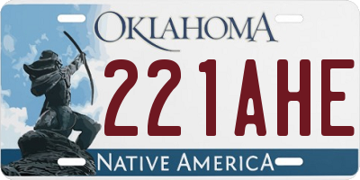 OK license plate 221AHE