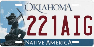 OK license plate 221AIG