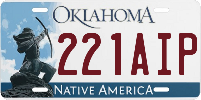 OK license plate 221AIP