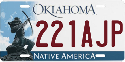 OK license plate 221AJP