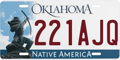 OK license plate 221AJQ