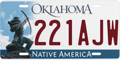 OK license plate 221AJW