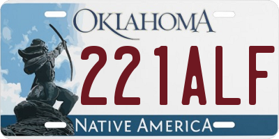 OK license plate 221ALF