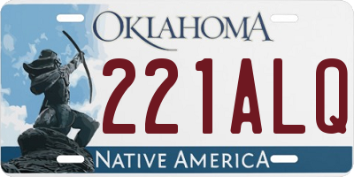 OK license plate 221ALQ