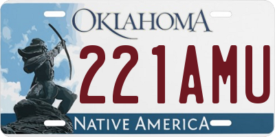 OK license plate 221AMU