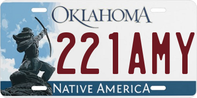 OK license plate 221AMY