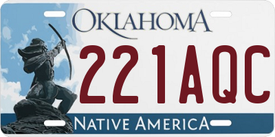 OK license plate 221AQC