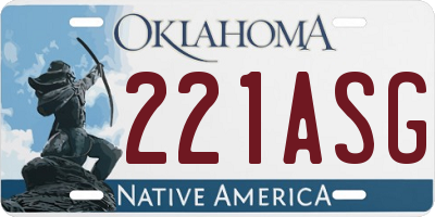 OK license plate 221ASG