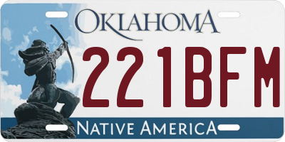 OK license plate 221BFM