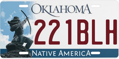 OK license plate 221BLH