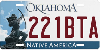 OK license plate 221BTA