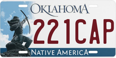 OK license plate 221CAP