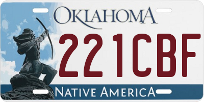 OK license plate 221CBF