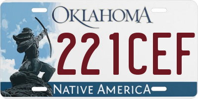 OK license plate 221CEF