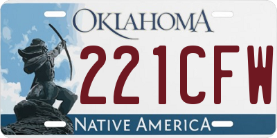 OK license plate 221CFW