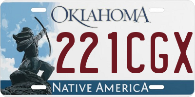 OK license plate 221CGX