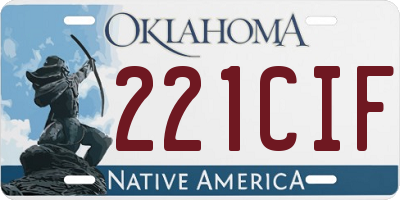 OK license plate 221CIF