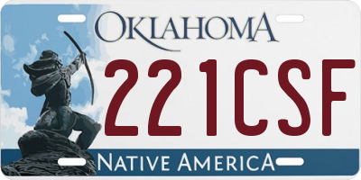 OK license plate 221CSF