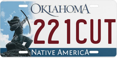 OK license plate 221CUT