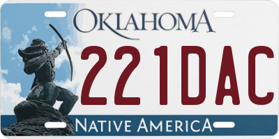 OK license plate 221DAC