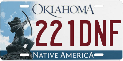 OK license plate 221DNF