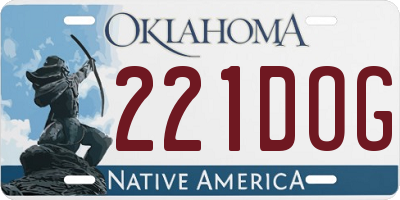 OK license plate 221DOG